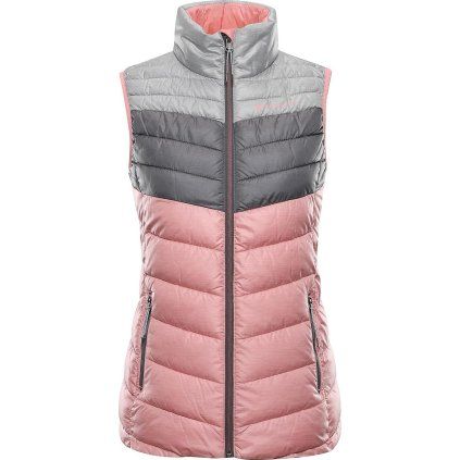 Dámská zateplená vesta ALPINE PRO Minika růžová (Velikost L)