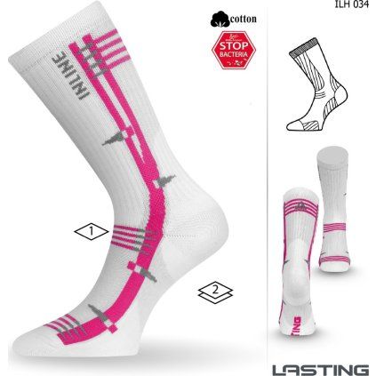 Funkční inline ponožky LASTING Ilh bílé (Velikost (42-45) L)