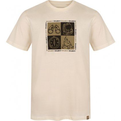Pánské bavlněné triko HUSKY Tee Square M béžové (Velikost L)