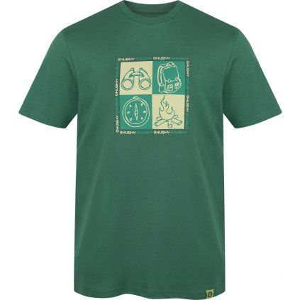 Pánské bavlněné triko HUSKY Tee Square M zelené (Velikost L)