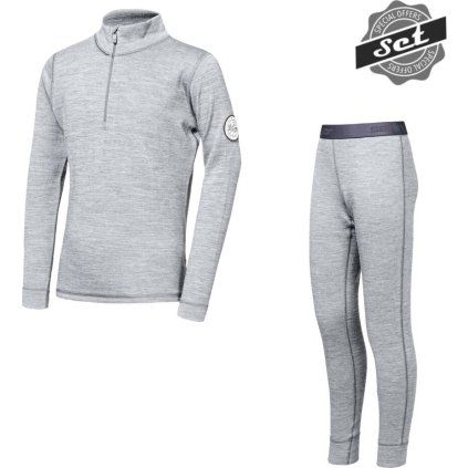 Dětský merino set SENSOR Bold šedý (Velikost 120, Barva šedá)