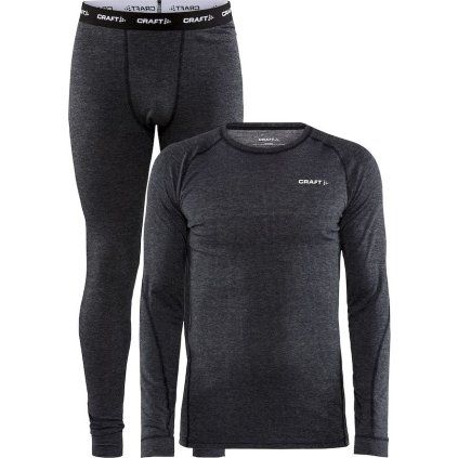 Pánský termo set CRAFT CORE Wool Merino - černá (Velikost XS)