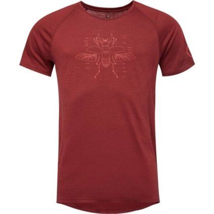 Pánské 100% Merino triko KLIMATEX Skadar vínová (Velikost M)