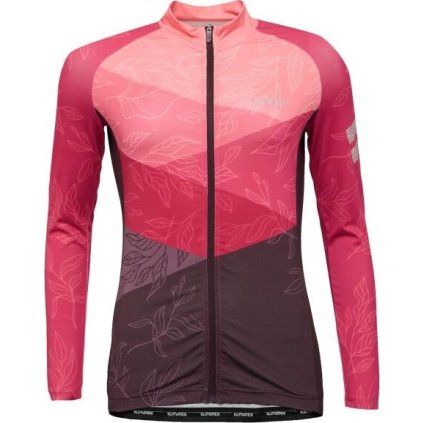 Dámský cyklodres s dlouhým rukávem KLIMATEX Elyn růžová (Velikost 2XL)