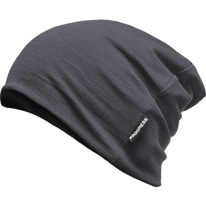 Funkční merino čepice PROGRESS Freebeanie černý melír (Velikost UNI)