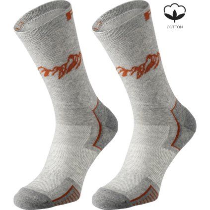 Unisex cyklistické ponožky R2 Hike hnědé/2ks v balení (Velikost L)