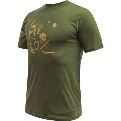 Pánské merino triko SENSOR Merino Active Hiking zelené (Barva zelená, Velikost XL)