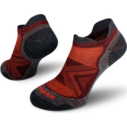 Běžecké merino ponožky NORTHMAN PRO Low červené (Velikost 42-44)