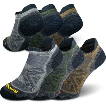 Běžecké merino ponožky NORTHMAN PRO Low 3-pack světlý mix (Velikost 42-44)