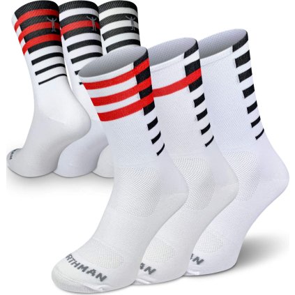 Cyklistické ponožky NORTHMAN 3-pack bílé (Velikost 42-44)