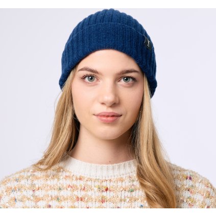 Merino beanie NORTHMAN 2:2 tmavě modrá (Barva Tmavě modrá)