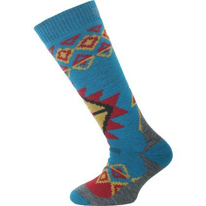 Dětské lyžařské merino ponožky LASTING SKB modré (Velikost (29-33) XS)