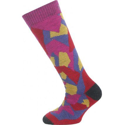 Dětské lyžařské merino ponožky LASTING SKA růžové (Velikost (29-33) XS)
