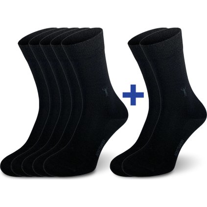Merino ponožky NORTHMAN Gunnar 5+2 černé (Velikost 42-44)