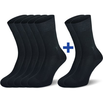 Letní merino ponožky NORTHMAN Gunnar 5+2 černé (Velikost 42-44)