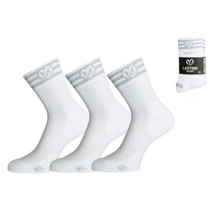 Unisex bavlněné ponožky LASTING NTL bílé/3 páry (Velikost S)