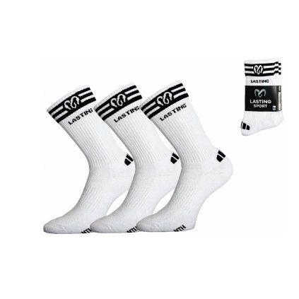 Unisex funkční ponožky LASTING NTL bílé/3 páry (Velikost (34-37) S)