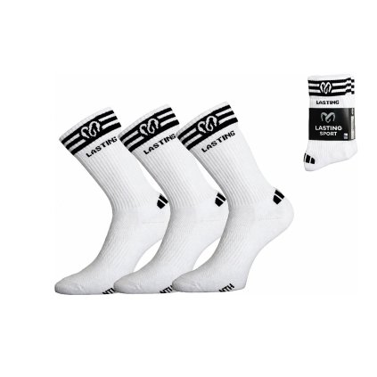 Unisex funkční ponožky LASTING NTL bílé/3 páry (Velikost S)