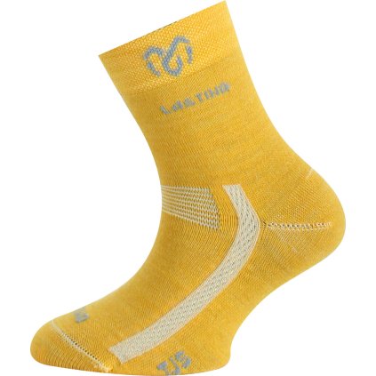 Dětské merino ponožky LASTING TJS žluté (Velikost XXS)