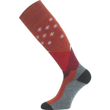 Unisex merino lyžařské podkolenky LASTING SPW hnědá (Velikost S)