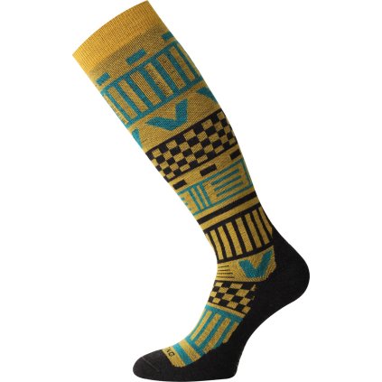 Unisex merino lyžařské podkolenky LASTING SLA hořčicové (Velikost S)
