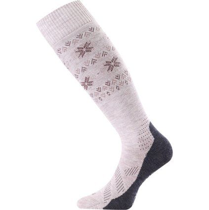 Unisex merino lyžařské podkolenky LASTING FWI béžové (Velikost S)