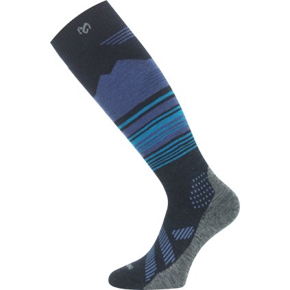 Unisex merino lyžařské podkolenky LASTING SSU modré (Velikost S)