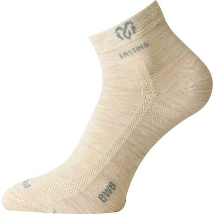 Unisex merino ponožky LASTING BWB béžové (Velikost S)
