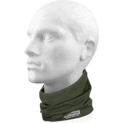 Unisex merino nákrčník LASTING krátký TULS zelený (Velikost UNI)