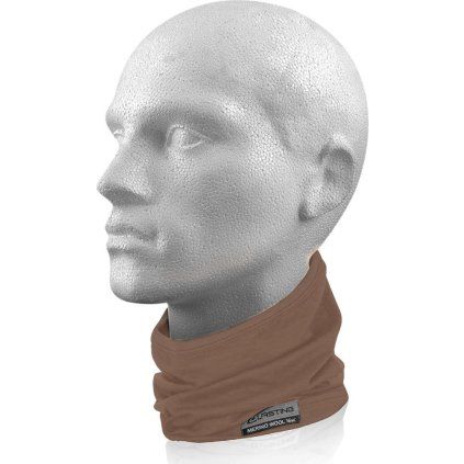 Unisex merino nákrčník LASTING krátký TULS hnědý (Velikost UNI)