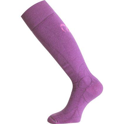 Unisex merino lyžařské podkolenky LASTING WMS fialové (Velikost S)
