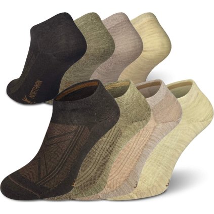 Letní merino ponožky NORTHMAN Gobi 4-pack hnědý mix (Velikost 42-44)