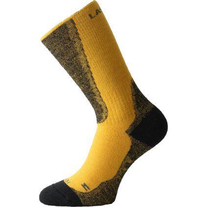 Unisex merino ponožky LASTING WSM hořčicové (Velikost S)
