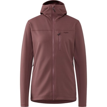 Dámská fleecová mikina Haglöfs Rosson Mid hood - růžová (Velikost XS)