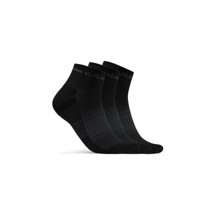 Tenké funkční ponožky CRAFT CORE Dry Mid 3-pack - černá (Velikost 40-42)