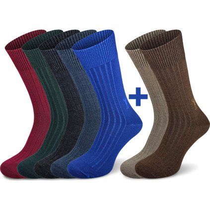 Ponožky merino NORTHMAN Astrid 5+2 tmavý mix (Velikost 42-44)