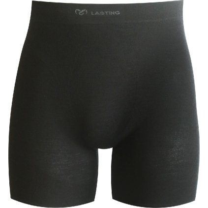 Pánské merino boxerky LASTING Wadam černé (Velikost XXL/3XL)