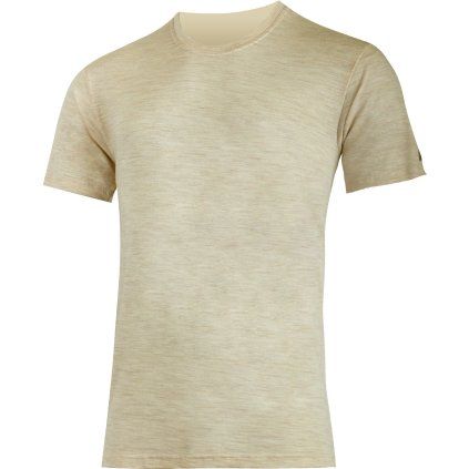 Pánské merino triko LASTING Beno béžové (Velikost S)