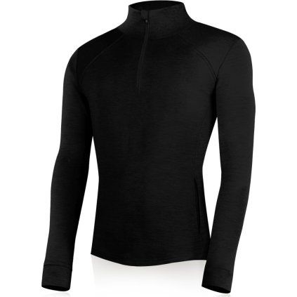 Pánská merino mikina LASTING Warmin černá (Velikost XXL)