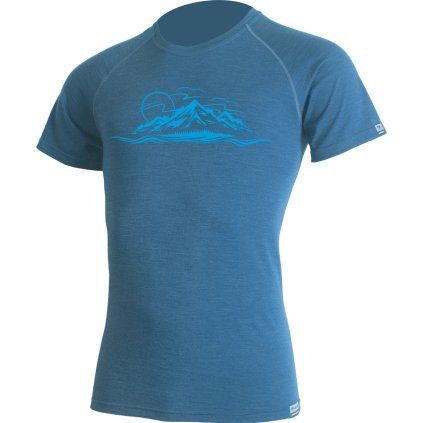 Pánské merino triko LASTING Livio modré (Velikost XL)