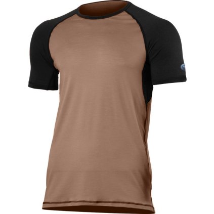 Pánské merino triko LASTING Oto hnědé (Velikost M)