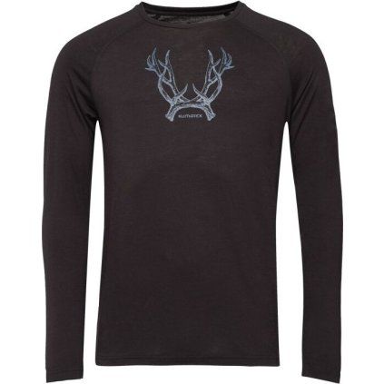 Pánské merino blend triko s dlouhým rukávem KLIMATEX Fafnir černá (Velikost XL)