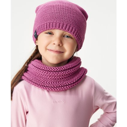 Dětská čepice UNUO pletená Warm, Růžová (Velikost S (45 - 48 cm), Věk 1-3 roky)