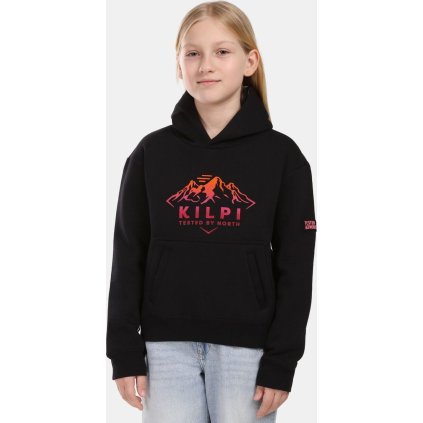 Dívčí bavlněná mikina KILPI Northen černá (Velikost 110)
