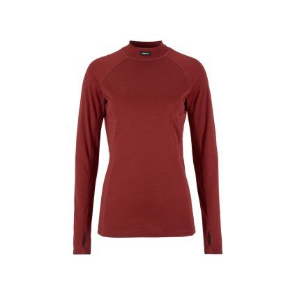 Dámské funkční triko CRAFT Thermal Baselayer Longsleeve - červená (Velikost XS)