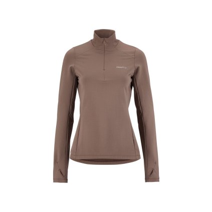 Dámská fleecová mikina CRAFT Gain Thermal Midlayer 2 - hnědá (Velikost XS)