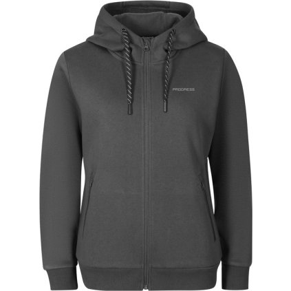 Dámská tepláková mikina PROGRESS Fit Zip Hoody Lady antracit (Velikost S)