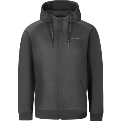 Pánská tepláková mikina PROGRESS Fit Zip Hoody Man antracit (Velikost M)