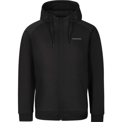 Pánská tepláková mikina PROGRESS Fit Zip Hoody Man černá (Velikost M)