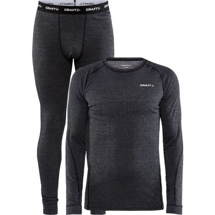 Pánský funkční merino set CRAFT Core Wool Merino černý (Velikost XXL)